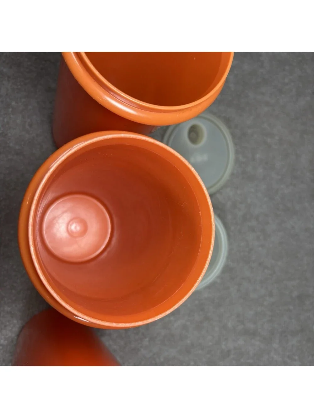 Lot of 3 Tupperware Orange Drink Container 5 Cups #262 Flip Spout Lid #603 Vtg